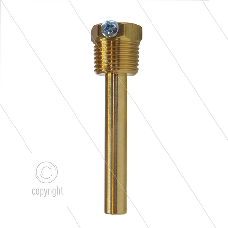 Thermostaat dompelhuis - messing - 1/2&quot; bu BSPT - 7x90mm - t.b.v. 260321