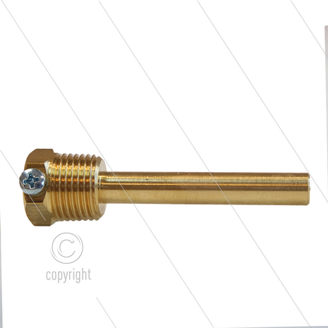 Thermostaat dompelhuis - messing - 1/2&quot; bu BSPT - 7x90mm - t.b.v. 260321