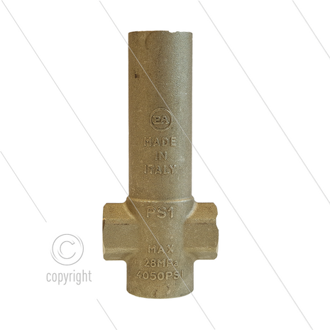Thermostaat adapter PS1 - messing - 1/2&quot; bi onderzijde - 3 x 3/8&quot; bi - 280 Bar - max 160&deg;C - L=107mm