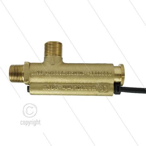 FL3 - stromingsschakelaar - Delrin drijver - 250 Bar - min 3 l/min - max 30 l/min - max 50&deg;C - 2 x 3/8&quot; bu + 1/4&quot; bi manometer aansluiting