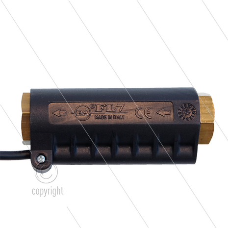 FL7 - stromingsschakelaar - 350 Bar - min 3 l/min horizontaal - min 4,5 l/min verticaal - zuig: max 30 l/min - pers: max 60 l/min - max 75&deg;C - 2 x 3/8&quot; bi