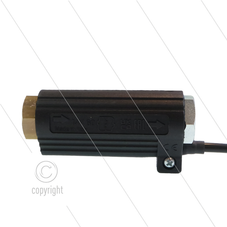 MV60 - stromingsschakelaar - 350 Bar - 6 l/min horizontaal - 9 l/min verticaal - max 30 l/min - 250V - 3A - max 80&deg;C - 2 x 3/8&quot; bi