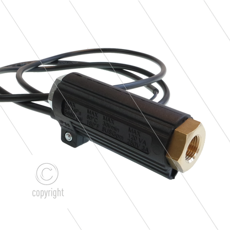 MV60 - stromingsschakelaar - 350 Bar - 6 l/min horizontaal - 9 l/min verticaal - max 30 l/min - 250V - 3A - max 80&deg;C - 2 x 3/8&quot; bi