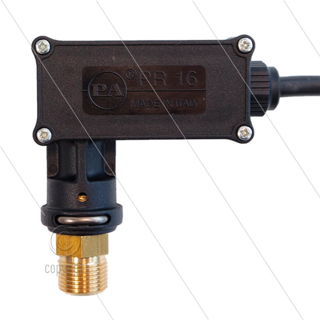PR16 - Drukschakelaar - 3/8&quot; bu - inschakeldruk 40 Bar - max 250 Bar - (zwarte markering)