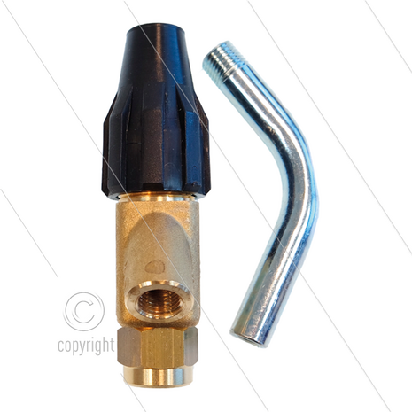 Gritstraalkop - Inter No.2 - 0.060 - 70 t/m 250 Bar - 10,8 t/m 20,4 l/min - L=110mm - max 60&deg;C - lans aansluiting: 1/4&quot; bi - slang aansluiting: &Oslash;13mm