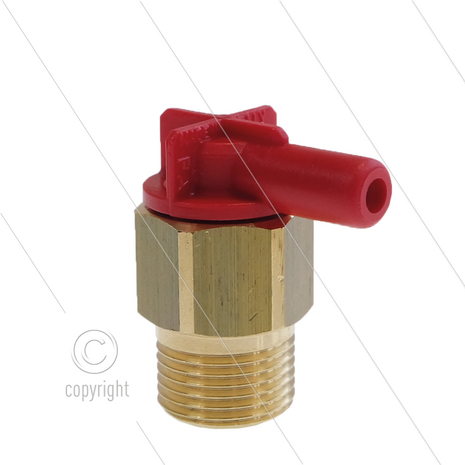 VT6 - Thermoventiel - 10 Bar - 30 l/min - openingstemp 63&deg;C - 3/8&quot; bu - 7mm slangtule