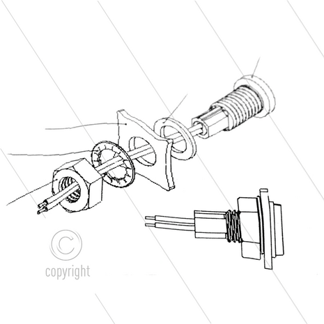 Niveauschakelaar - LS803 - kabellengte 0,5m - &Oslash;14mm - incl. rode afdichting