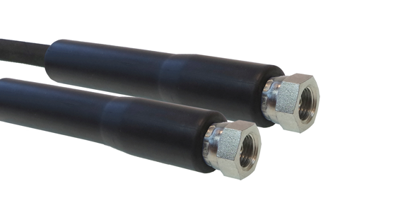 1SN-06 - (1/4&quot;) - Zwart - Stalen koppelingen - 2x Wartel