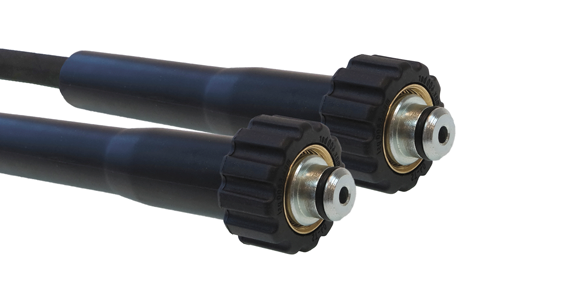 1SN-06 - (1/4&quot;) - Zwart - Stalen koppelingen - 2x M22x1,5 Wartel - Vlak