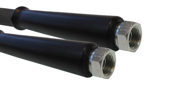 1SN-12 - (1/2&quot;) - Zwart - Stalen koppelingen - 2x Wartel