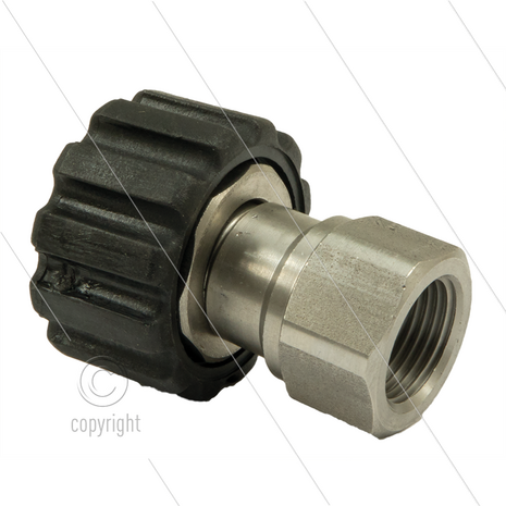 M22x1.5 - snelkoppeling wartel - RVS - 500 Bar - &Oslash;14mm - max 150&deg;C - 3/8&quot; bi
