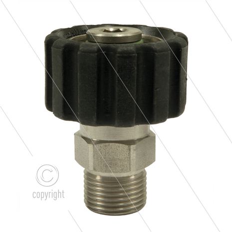 M22x1,5 - snelkoppeling wartel - RVS - 500 Bar - &Oslash;14mm - max 150&deg;C - 3/8&quot; bu