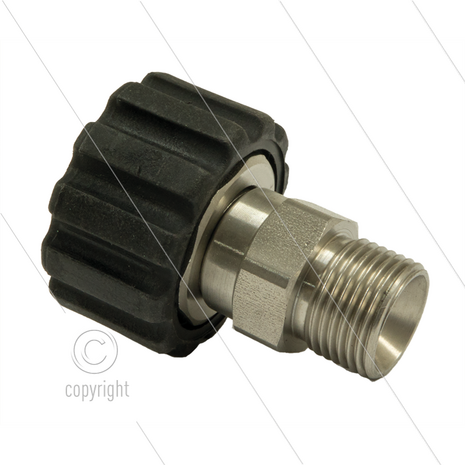 M22x1,5 - snelkoppeling wartel - RVS - 500 Bar - &Oslash;14mm - max 150&deg;C - 3/8&quot; bu