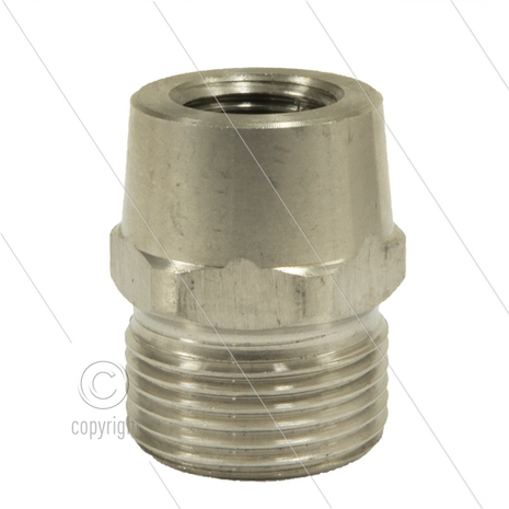 M22x1,5 - snelkoppeling nippel - RVS - 500 Bar - &Oslash;14mm - max 150&deg;C - 1/4&quot; bi