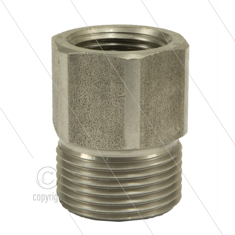 M22x1,5 - snelkoppeling nippel - RVS - 500 Bar - &Oslash;14mm - max 150&deg;C - 3/8&quot; bi