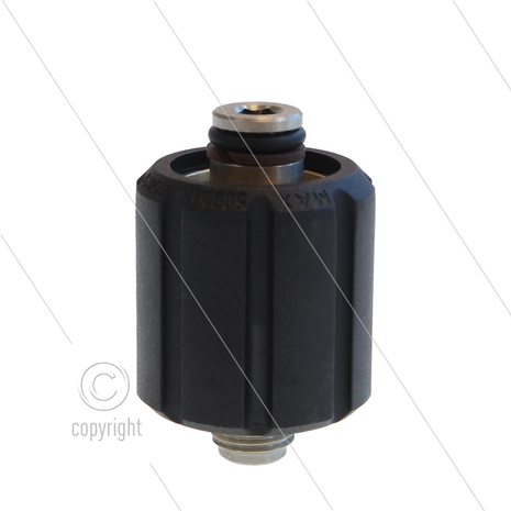 ST44 - Swivel + lager - messing - 400 Bar - &Oslash;14mm - max 150&deg;C - M22x1,5 wartel x 1/4&quot; bu