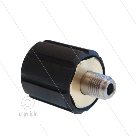 ST44 - Swivel + lager - messing - 400 Bar - &Oslash;14mm - max 150&deg;C - M22x1,5 wartel x 1/4&quot; bu