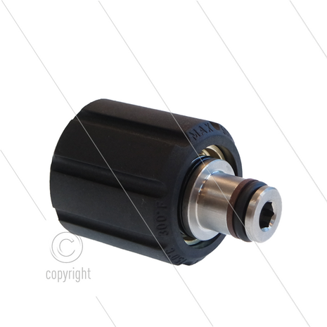 ST44 - Swivel + lager - messing - 400 Bar - &Oslash;14mm - max 150&deg;C - M22x1,5 wartel x 1/4&quot; bu