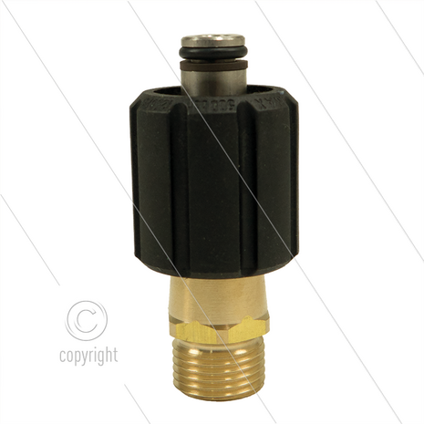 ST44 - Swivel + lager - messing - 400 Bar - &Oslash;14mm - max 150&deg;C - M22x1,5 wartel x 1/2&quot; bu