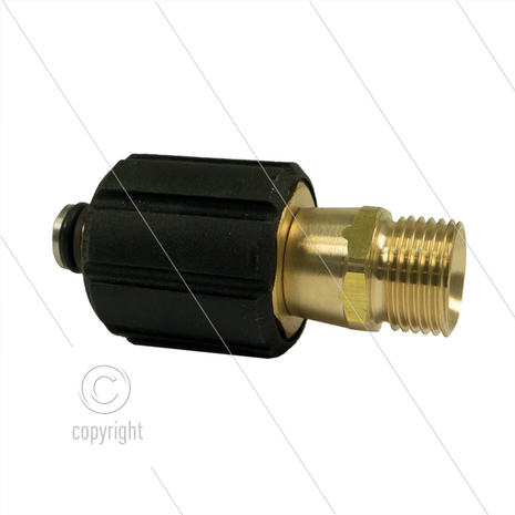 ST44 - Swivel + lager - messing - 400 Bar - &Oslash;14mm - max 150&deg;C - M22x1,5 wartel x M22 bu