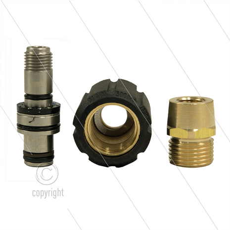 ST44 - Swivel + lager - messing - 400 Bar - &Oslash;14mm - max 150&deg;C - M22x1,5 wartel x M22 bu