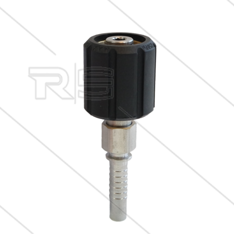 ST44 - Swivel + lager - messing - 400 Bar - &Oslash;14mm - max 150&deg;C - M22x1,5 wartel x RVS persnippel 5/16&quot;