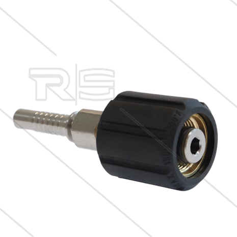 ST44 - Swivel + lager - messing - 400 Bar - &Oslash;14mm - max 150&deg;C - M22x1,5 wartel x RVS persnippel 5/16&quot;