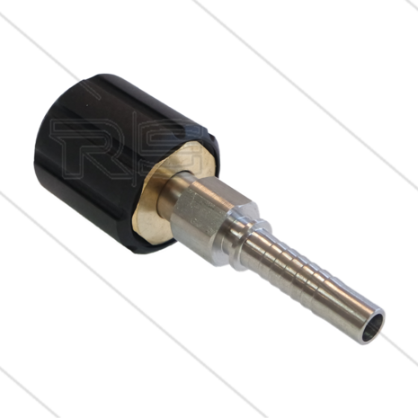 ST44 - Swivel + lager - messing - 400 Bar - &Oslash;14mm - max 150&deg;C - M22x1,5 wartel x RVS persnippel 5/16&quot;