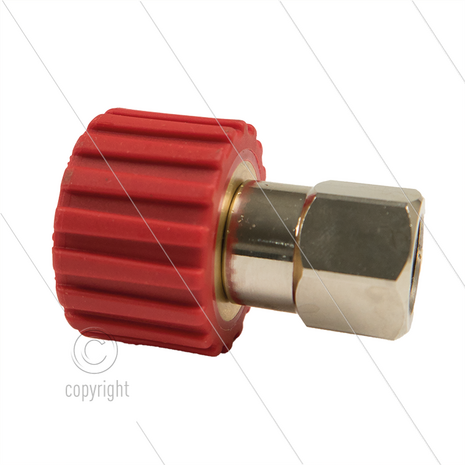 M22x1,5 - DKS - Wartel Rood - 1 lager - 250 Bar - NW6 - 30 tpm - max 120&deg;C - 1/4&quot; bi - Afdichting NBR - Huis: messing vernikkeld - Binnenwerk: RVS - Draaibaar onder druk