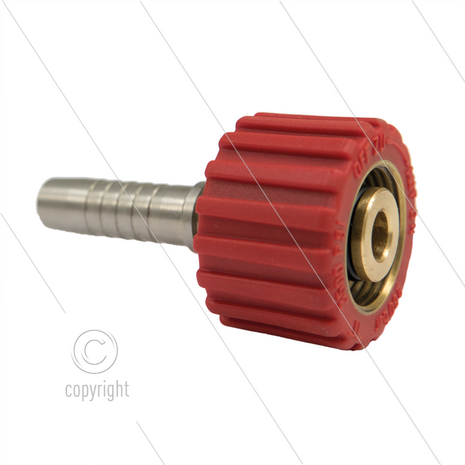 M22x1,5 - DKS - Wartel Rood - 1 lager - 250 Bar - NW6 - 30 tpm - max 120&deg;C - 1/4&quot; perspilaar - Afdichting NBR - Huis: messing vernikkeld - Binnenwerk: RVS - Draaibaar onder druk