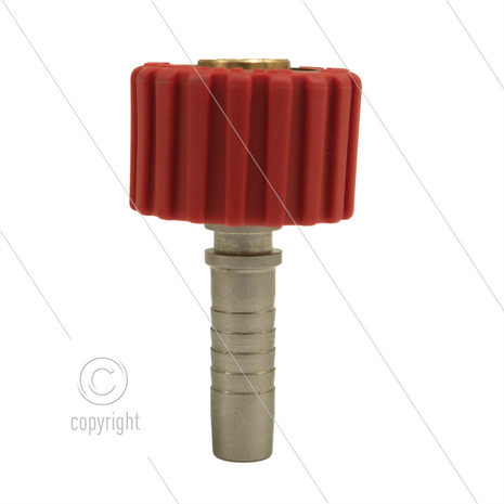 M22x1,5 - DKS - Wartel Rood - 1 lager - 250 Bar - NW8 - 30 tpm - max 120&deg;C - 5/16&quot; perspilaar - Afdichting NBR - Huis: messing vernikkeld - Binnenwerk: RVS - Draaibaar onder druk