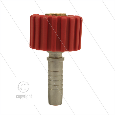 M22x1,5 - DKS - Wartel Rood - 1 lager - 250 Bar - NW10 - 30 tpm - max 120&deg;C - 3/8&quot; perspilaar - Afdichting NBR - Huis: messing vernikkeld - Binnenwerk: RVS - Draaibaar onder druk