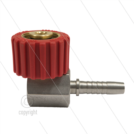 M22x1,5 - DKS - Wartel Rood - 1 lager - 250 Bar - NW8 - 30 tpm - max 120&deg;C - 5/16&quot; perspilaar haaks - Afdichting NBR - Huis: messing vernikkeld - Binnenwerk: RVS - Draaibaar onder druk