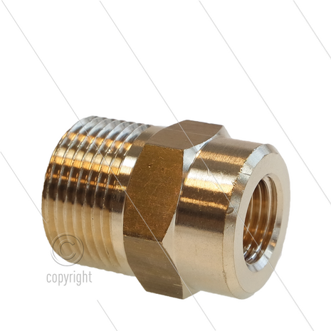 AR1 - M22x1,5 - snelkoppeling nippel - messing - 250 Bar - &Oslash;14mm - max 160&deg;C - 1/4&quot; bi