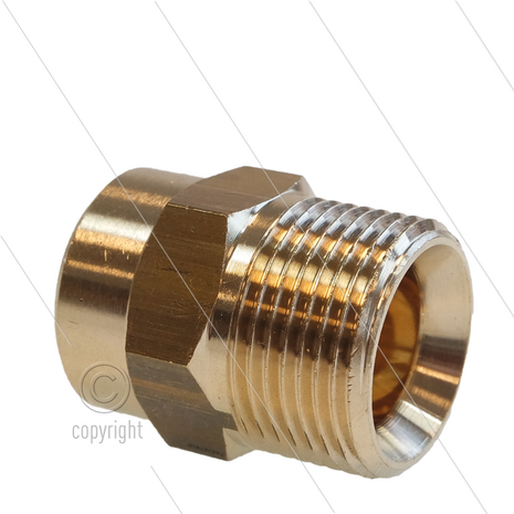 AR1 - M22x1,5 - snelkoppeling nippel - messing - 250 Bar - &Oslash;14mm - max 160&deg;C - 1/4&quot; bi
