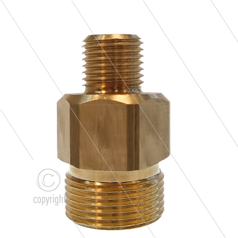 AR3 - M22x1,5 - snelkoppeling nippel - messing - 250 Bar - &Oslash;14mm - met binnenzeskant - 1/4&quot; bu - passend op Kr&auml;nzle - max 160&deg;C