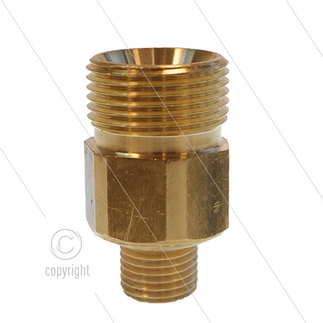 AR3 - M22x1,5 - snelkoppeling nippel - messing - 250 Bar - &Oslash;14mm - met binnenzeskant - 1/4&quot; bu - passend op Kr&auml;nzle - max 160&deg;C