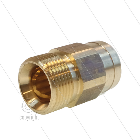 AR4 - M22x1,5 - snelkoppeling nippel - messing - 250 Bar - &Oslash;14mm - met binnen zeskant - 1/4&quot; bi - passend op Kr&auml;nzle - max 160&deg;C