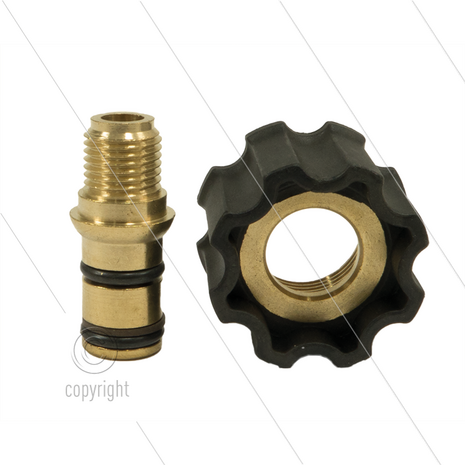 AR5 - M22x1,5 - wartel - messing - 250 Bar - &Oslash;14mm - draaibaar onder druk - max 160&deg;C - 1/4&quot; bu