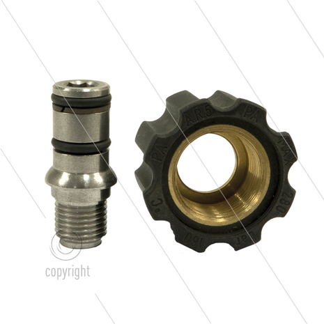 AR5 - M22x1,5 - wartel - RVS - 250 Bar - &Oslash;14mm - draaibaar onder druk - max 160&deg;C - 1/4&quot; bu