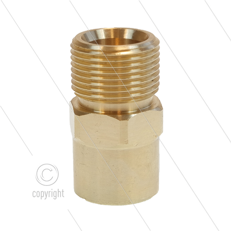 AR5 - M22x1,5 - snelkoppeling nippel - messing - 400 Bar - &Oslash;14mm - verlengde uitvoering - 1/4&quot; bi - max 150&deg;C