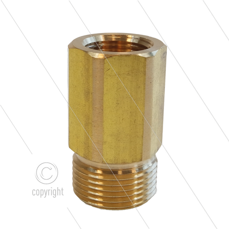 AR5 - M22x1,5 - snelkoppeling nippel - messing - 400 Bar - &Oslash;14mm - verlengde uitvoering - 3/8&quot; bi - max 150&deg;C