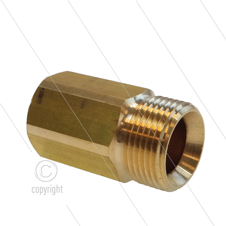 AR5 - M22x1,5 - snelkoppeling nippel - messing - 400 Bar - &Oslash;14mm - verlengde uitvoering - 3/8&quot; bi - max 150&deg;C
