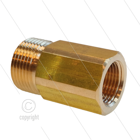 AR5 - M22x1,5 - snelkoppeling nippel - messing - 400 Bar - &Oslash;14mm - verlengde uitvoering - 3/8&quot; bi - max 150&deg;C