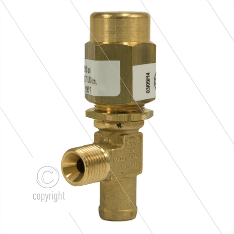 VS30 - veiligheidsventiel - 30 Bar - 14 l/min - 60&deg;C - In: 1/4&quot; bu - Bypass: 13mm tule + 1/8&quot; bi