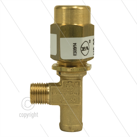 VS30 - veiligheidsventiel - 30 Bar - 14 l/min - 60&deg;C - In: 1/4&quot; bu - Bypass: 13mm tule + 1/8&quot; bi