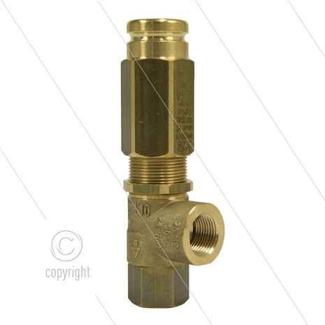 VS170 - veiligheidsventiel - 150 Bar - 24 l/min - 60&deg;C - In: 3/8&quot; bi - Bypass: 3/8&quot; bi