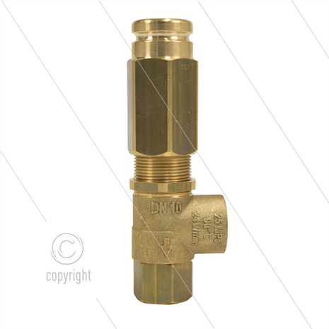 VS170 - veiligheidsventiel - 150 Bar - 24 l/min - 60&deg;C - In: 3/8&quot; bi - Bypass: 3/8&quot; bi