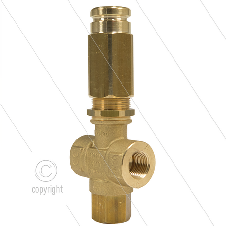 VS350 - veiligheidsventiel - 350 Bar - 25 l/min - 60&deg;C - In: 2 x 3/8&quot; bi - Bypass: 3/8&quot; bi