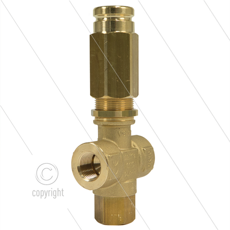 VS350 - veiligheidsventiel - 350 Bar - 25 l/min - 60&deg;C - In: 2 x 3/8&quot; bi - Bypass: 3/8&quot; bi